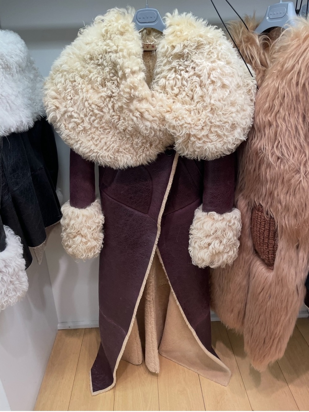 Marni Cappotto Sherling  Burgundy Coat